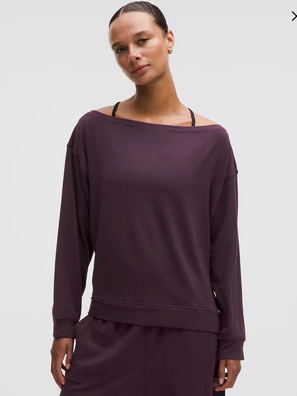 Lululemon BeCalm Oversized Boat Neck Long Sleeve Shirt!  Medium, NWT!